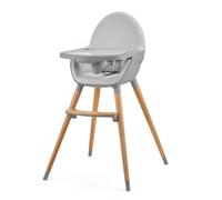 Kinderkraft Chaise haute bébé FINI 2 – 2 en 1, évolutive et réglable, avec plateau – Gris