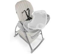 Chaise Haute 3-en-1 avec Transat beige Gris