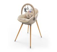 Kinderkraft FINI UP 2 en 1, comme chaise haute pour enfants à partir de 6 mois, jusqu'à 15 kg, harnais réglable à 5 points, comme chaise basse pour enfants jusqu'à 5 ans et 20 kg, Beige