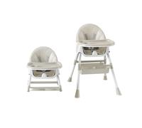 Chaise Haute 4 en 1, Chaise Haute Bébé Evolutive, Inclinable, Pliable, avec Hauteur Réglable, Repose-Pieds, Plateau Amovible, pour Tout-Petit (Beige)