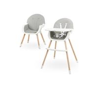 Chaise Haute Bébé +6 mois Evolutive, Chaise Enfant en Bois, 2 niveaux, poids max 25 Kg avec Plateau