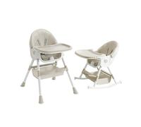 Chaise Haute Bébé, Chaises à manger pour enfants, Fauteuil Enfant, Puericulture Bébé, Repas, Pliée, Avec Plateau, Repose-pieds, Réglable hauteur, dossier est inclinable (Beige, 6 en 1)