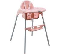 Monsieur Bébé Chaise haute bébé réglable en hauteur avec tablette Rose