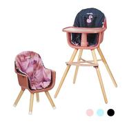 Chaise Haute Bébé évolutive 2 en 1 - Dès 6 mois jusqu'à 5 ans - Coussin réversible - Plateau réglable - Repose-pieds, Siège et Fauteuil Enfant -Puericulture Bébé- Design Moderne Bois (Chaise 4)
