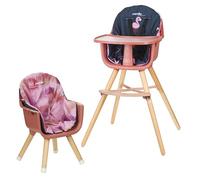 Chaise Haute Bébé évolutive 2 en 1 - Dès 6 mois jusqu'à 5 ans - Coussin réversible - Plateau réglable - Repose-pieds, Siège et Fauteuil Enfant -Puericulture Bébé- Design Moderne Bois (Chaise 5)