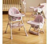 Chaise Haute Bébé Evolutive 4 en 1,Chaise Haute Réglable et Convertible pour Bébés et Tout-petits,Transat bebe avec 4 Roues,Compacte,Légère,Portable,Facile à Nettoyer