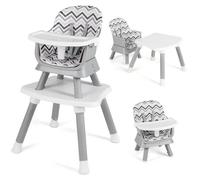 Chaise Haute Bébé Evolutive 6 En 1 Costway-Table De Blocs De Construction Amovible-Plateau Sans Bpa-Charge 25kg-6-36 Mois-Ondulée Multicolore
