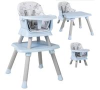 Chaise Haute Bébé Evolutive 6 En 1 Costway-Table De Blocs De Construction Amovible-Plateau Sans Bpa-Charge 25kg-6-36 Mois-Bleu Foncé Multicolore