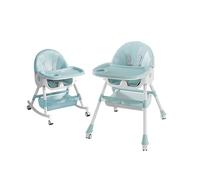 Chaise Haute Bébé Evolutive Pliable Chaise Haute 6 en 1, Double Plateau Détachable avec 4 Angles d'Inclinaison, Transat Inclinable Enfant Chaise avec Roues Universelles, Ergonomique (Vert)