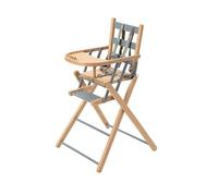 Chaise Haute Bébé Extra-Pliante sans Tablette Amovible Sarah, Bicolore Bleu gris