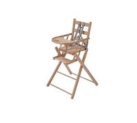 COMBELLE - Chaise haute bébé Sarah extra-pliante naturel vernis
