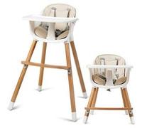 Chaise Haute Bébé GIANTEX Convertible2 en 1 Forme-A Stable HauteurRéglable avec Coussin Amovible,Repose-Pieds et Plateau pour Bébé 6 Mois-3Ans Charge 15KG G