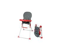 Chaise Haute Bébé Pliable Fixe Ultra Compacte et Légère Rouge