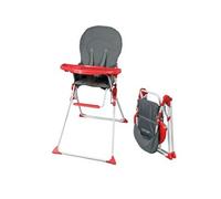 Bambikid Chaise Haute Fixe - Gris & Rouge