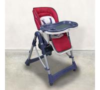 Chaise haute bébé pliable réglable hauteur dossier tablette - Ptit - Lou - Monsieur Bébé Rouge G