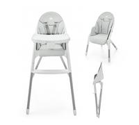Chaise haute bebe pliante avec ceinture 5 points grey TU