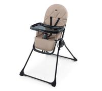 Kinderkraft Chaise haute Binci – légère, pliable, avec plateau et harnais 5 points, Beige