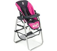 Chaise haute bleu rose à pois