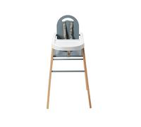 Chaise Haute Fixe Bébé avec Tablette Amovible Lili, Bicolore Bleu gris