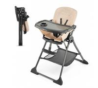 Kinderkraft FOLDEE Chaise Haute pour Bébé Ergonomique, Confortable, Inclinable, Pliable, Réglage Du Dossier, Repose-Pieds, Avec Plateau, pour Tout-Petit, de 6 Mois à 3 Ans, Rose