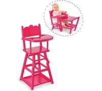 Chaise Haute - COROLLE - Cerise - Pour Poupées 36/42 cm - 2 en 1 - Dès 3 ans