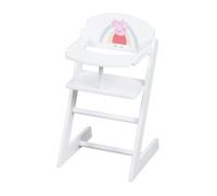 Chaise Haute de Poupée en Bois Peppa Pig - ROBA - Motif Truie - Blanc / Rose