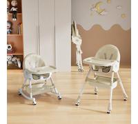 Chaise haute de repas roulante pour bébé, Chaise à manger avec Panier amovible pour la planche à manger, De 6 mois à 3 ans (15KG) , Chaise haute, Chaise naine, Inclinable, Cheval à bascule, Chariot po