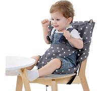 Chaise Haute De Voyage (Gris) Portable Easy Seat Rehausseur Chaise Enfant Housse De Siège Pour Chaise Haute Toddler Réglable, Sécurité, Lavable Facile À Transporter Dans Le Sac À Main Gris