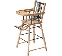 Chaise Haute Bébé Traditionnelle fixe sans Tablette Amovible André, Bicolore Gris Anthracite
