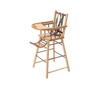 Chaise Haute Bébé Traditionnelle fixe sans Tablette Amovible André, Bicolore Vieux rose