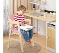 Chaise Haute en Bois, Hauteurs Réglables Stable Chaise Supporte 90KG pour Bébés, Enfants et Adultes,Accoudoirs Ergonomiques,Sensation d'assise confortable (rose)