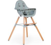 Chaise haute en bois naturel Evolu 2 menthe + arceau