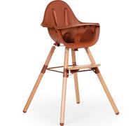 CHILDHOME, Chaise Haute Bébé/Enfant, Evolutive, Dès 6 Mois, Réglable En Hauteur, Harnais 5 Points, Nombreux Accessoires, Compatible Avec Transat Naissance Evolu, Bois De Hêtre, Evolu 2, Terracotta