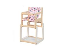 Chaise haute en bois pour poupée avec table 2 en 1