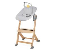 Kinderkraft ENOCK Chaise Haute Bébé + Transat CALMEE, en Bois Naturel, Chaise d'alimentation, Évolutive, Réglable, Puericulture Bébé, Très Solide, Design Universe