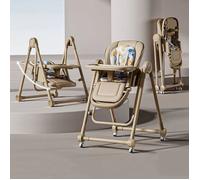 Chaise haute et balancelle bébé enfant - 0 mois à 72 mois - avec roulettes à cardan lisses, pliable, inclinable, chaise haute bébé