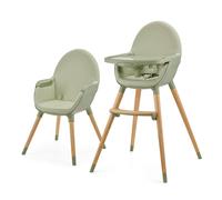 Kinderkraft FINI 2 Chaise Haute Bébé, 2 en 1, Fauteuil Enfant, Chaise Enfant, Puericulture Bébé, Évolutive, Réglable, Avec Plateau, Solide, Design Universel, Facilement lavable, 20kg, Vert