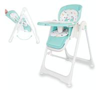 Chaise Haute Evolutive 3 en 1 Movity: Transat, Balancelle et Rocker Multifonction pour Bébé (0m+ - 15kg) / Reclinable, Pliable et Réglable/Harnais 5 Points (Menthe, Movity)