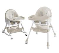 Chaise Haute Evolutive 6 en 1,Transat, Balancelle et Rocker Multifonction pour Bébé (0m+ 15kg) / Reclinable, Pliable et Réglable,Harnais 5 Points,Siège de table enfant