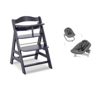 Chaise haute évolutive Alpha Noir + transat premium Dark Grey