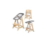 chaise haute évolutive born up 2 en 1 + transat inclinable - sternenzauber - des la naissance - bois naturel