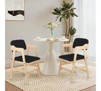 Chaise Haute Évolutive en Bois Naturel,Fauteuil en Bois,chaises à Manger avec Fauteuil à Dos,Chaise Haute,Hauteur Réglable,de 6 Mois jusqu'à 50 kg,Chaise Bébé Résistante (2P-Noir)