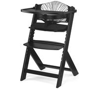 Kinderkraft ENOCK Chaise Haute Bébé, 3 en 1, avec Coussin en Bois Naturel, Évolutive, Réglage, Noir