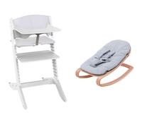 Chaise haute évolutive Nala Blanche avec set nouveau-né, tablette et coussin