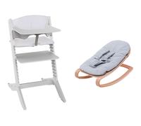 Chaise haute évolutive Nala Grise avec set nouveau-né, tablette et coussin