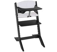 Chaise haute évolutive Nala Noire avec tablette et coussin