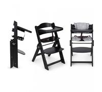 Chaise Haute Evolutive Pliante Innovaciones Ms Full Plus, Noire, avec Coussin Gris