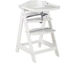 Chaise haute évolutive - ROBA - SIT UP CLICK & FUN - Plateau repas amovible - Hauteur réglable - Jusqu'a 70 Kg - Bois Laqué B Blanc G