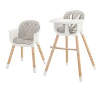 Kinderkraft Chaise haute bébé SIENNA – 2 en 1, plateau amovible – Gris