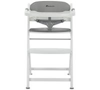 Bebeconfort Timba 2 Chaise Haute + Coussin, 110 kg, White + Grey | Chaise Haute Évolutive et Ergonomique, Dès 6 Mois, Plateau Amovible, Assise et Repose-Pieds Réglables